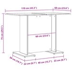 vidaXL Table à manger chêne artisanal 110 x 60 x 75 cm bois ingénierie