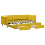 vidaXL Lit de jour avec gigogne et tiroirs jaune 80x200 cm velours