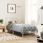 vidaXL Cadre de lit métal sans matelas avec pied de lit blanc 80x200cm