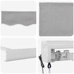 vidaXL Auvent Rétractable Gris clair 350 x 250 cm Tissu  Métal