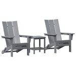 Ensemble de salon de jardin 3 pièces vidaXL gris clair HDPE