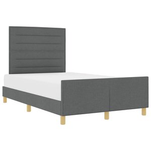 vidaXL Cadre de lit avec tête de lit Gris foncé 140 x 190 cm tissu