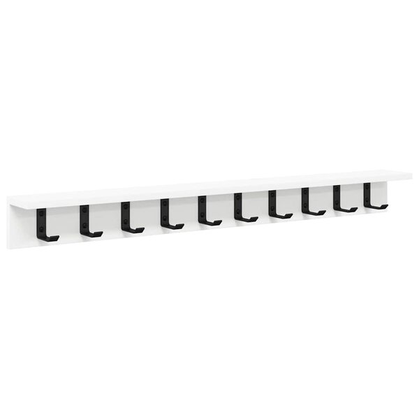 vidaXL Porte-manteau mural avec étagère Blanc 100 x 10.5 x 10.5 cm