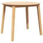 vidaXL Table à manger naturel bois massif et caoutchouc