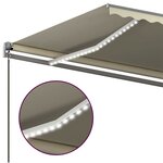 vidaXL Auvent automatique avec capteur de vent et LED 450x350 cm Crème