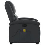 vidaXL Fauteuil inclinable de massage noir cuir véritable