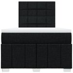 vidaXL Sommier à lattes de lit avec matelas noir 120x190 cm tissu