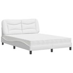 vidaXL Lit avec matelas blanc 140x200 cm similicuir