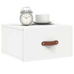 vidaXL Table de chevet murale blanc 35x35x20 cm