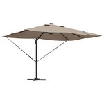 vidaXL Parasol Taupe 352 x 251 x 265 cm Polyester et Aluminium