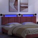 vidaXL Tête de lit suspendue Avec lumière LED Bordeaux Tissu