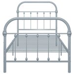 vidaXL Cadre de lit Gris Métal 90 x 200 cm