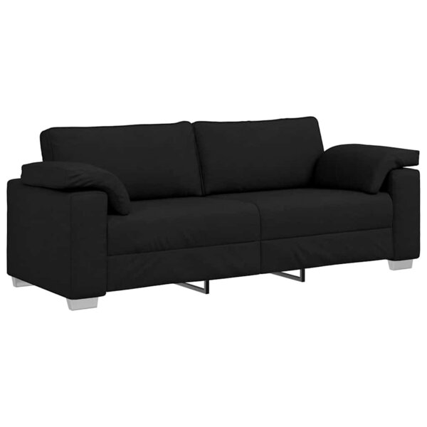 vidaXL Canapé avec coussin Noir 219 x 77 x 82 cm tissu