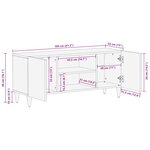 vidaXL Meuble TV Noir et or 105 x 33 x 46 cm bois de manguier massif