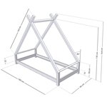 Lit tipi enfant TAHUKA 90 x 180 beige