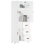 vidaXL Buffet haut Blanc 69 5x34x180 cm Bois d'ingénierie