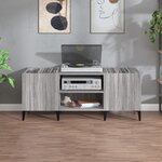 vidaXL Armoire à disques sonoma gris 121x38x48 cm bois d'ingénierie