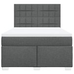 vidaXL Sommier à lattes de lit avec matelas Gris foncé 160x200cm Tissu