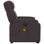 vidaXL Fauteuil inclinable de massage électrique Marron foncé Tissu