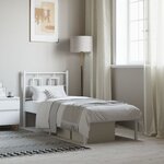 vidaXL Cadre de lit métal sans matelas avec tête de lit blanc 75x190cm