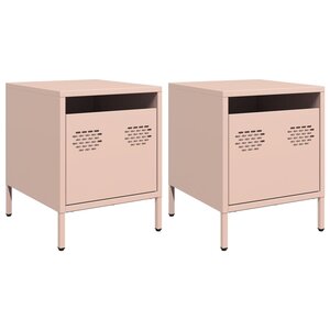 vidaXL Tables de chevet 2 Pièces rose 35x39x43 5 cm acier