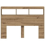 vidaXL Armoire tête de lit avec LED chêne artisanal 140x17x102 cm