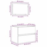 vidaXL Ensemble de mobilier de salle de bain avec tiroir Gris béton