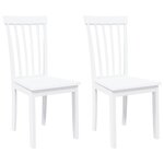 vidaXL Chaises à manger 2 Pièces blanc bois massif caoutchouc