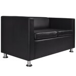vidaXL Jeu de canapé à 2 places et à 3 places et fauteuil Noir