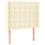 vidaXL Tête de lit à LED Crème 93x16x118/128 cm Similicuir