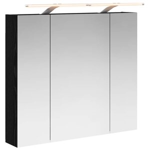 vidaXL Armoire Miroir de Salle de Bain Chêne noir 80 x 14.5 x 70 cm