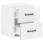 vidaXL Cabinet de chevet mural 2 pc Blanc brillant 34 5 x 33 x 40 cm