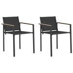 vidaXL Chaises de jardin 2 pc Noir et anthracite Tissu Textilène