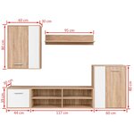 vidaXL Ensemble meuble TV 5 Pièces Blanc et chêne Sonoma 221 x 30 x 80 cm