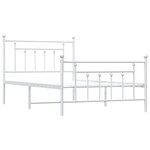 vidaXL Cadre de lit métal sans matelas et pied de lit blanc 107x203 cm