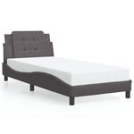 vidaXL Cadre de lit avec tête de lit Gris 100x200 cm Similicuir