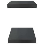 vidaXL Étagères murales 2 Pièces 50x23 5x3 cm noir acier inoxydable