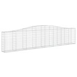 vidaXL Paniers à gabions arqués 5 Pièces 400x30x80/100 cm Fer galvanisé