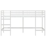 vidaXL Lit mezzanine pour enfants Blanc 90 x 200 cm Acier