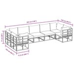 vidaXL Ensemble de canapé de jardin 7 Pièces Noir Aluminium