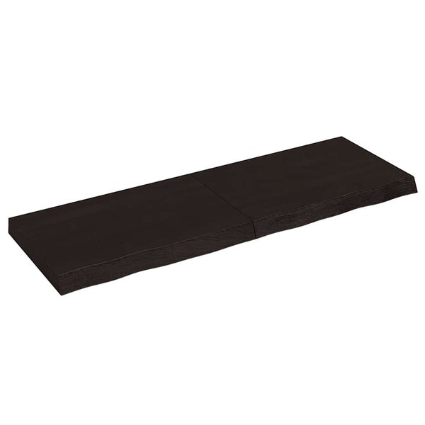 vidaXL Dessus de table marron foncé bois chêne massif traité