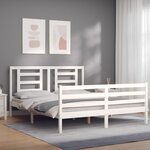 vidaXL Cadre de lit sans matelas blanc 160x200 cm bois massif