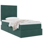 vidaXL Lit avec rangement et matelas Vert foncé 90 x 200 cm Velours