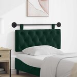 vidaXL Tête de lit suspendue Vert foncé Velours