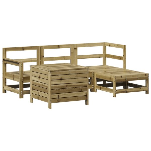 vidaXL Salon de jardin 5 Pièces bois de pin imprégné