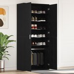 vidaXL Meuble à chaussures Chêne Noir 80x39x180 cm Bois Reconstitué