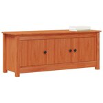 vidaXL Cabinet à chaussures Brun Ciré 110 x 38 x 45 5 cm Pin massif