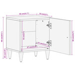 vidaXL Table de chevet 40x33x46 cm Bois de manguier solide