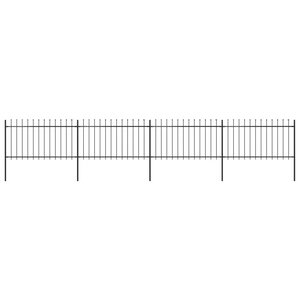 vidaXL Clôture de jardin avec dessus en lance Acier 6 8 x 1 m Noir