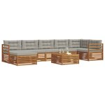 vidaXL Ensemble de canapés d'extérieur 8 pc Gris Naturel et Clair
